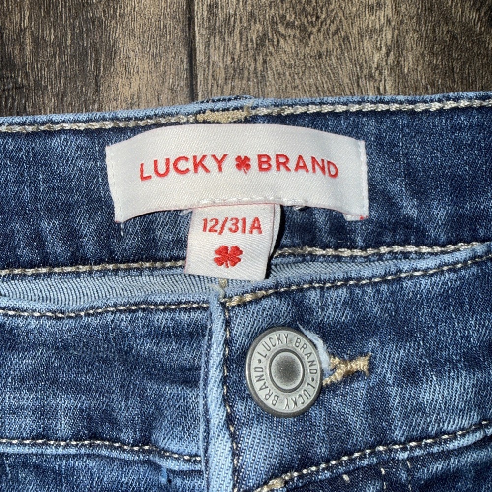 Lucky Brand Bridgette High Rise Skinny Dark Wash Denim Jeans Women's Size 12/31A - Picture 4 of 9